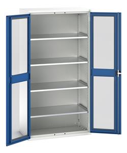 Verso 1050W x 550D x 2000H Window Cupboard 4 Shelves Verso Glazed Clear View Storage Cupboards for Tools with Shelves 30/16926277.11 Verso 1050W x 550D x 2000H Win Cupd 4S.jpg